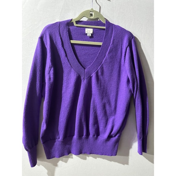A‎ New Day Womens V-Neck Long Sleeve Sweater Purple L - Picture 2 of 5